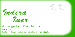 indira kner business card